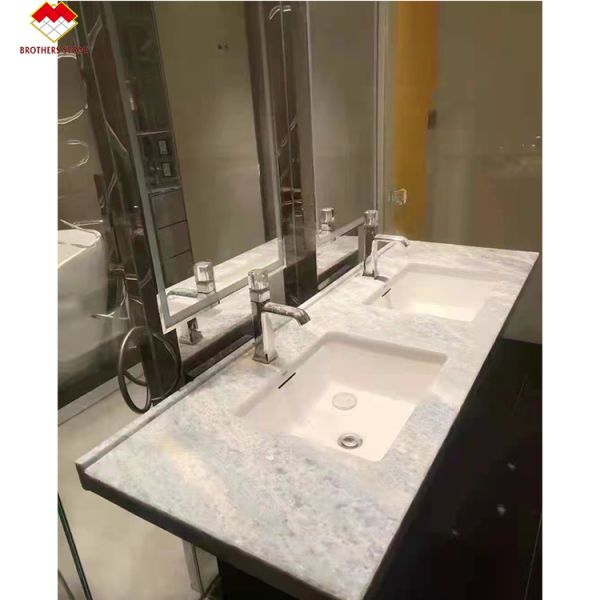 Customized Size Blue Quartz Countertops Backlit Brazil Blue Crystal Marble Stone at Good