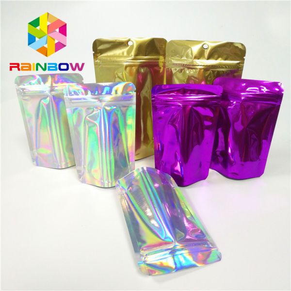 k Hologram Snack Food Packaging Bags Custom For Eyelash / Brush / Jewelry