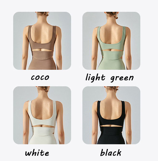 Бюстгальтера спорт шеи кофе u верхняя часть фитнеса нейлона жилета Breathable женщин заднего неубедительного