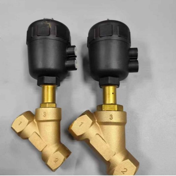 High Temperature Brass Pneumatic Angle Seat Valve Y Type Pneumatic Angle Valve for Textile Food Sterilization Equipment