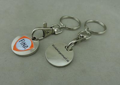 Brass , bronze , Iron Trolley Coin Keyring Single Or Double-Sided For Advertisement