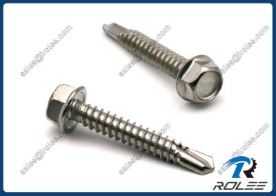 316 Stainless Steel Hex Washer Head Self Drilling Tek Screws, Marine Grade