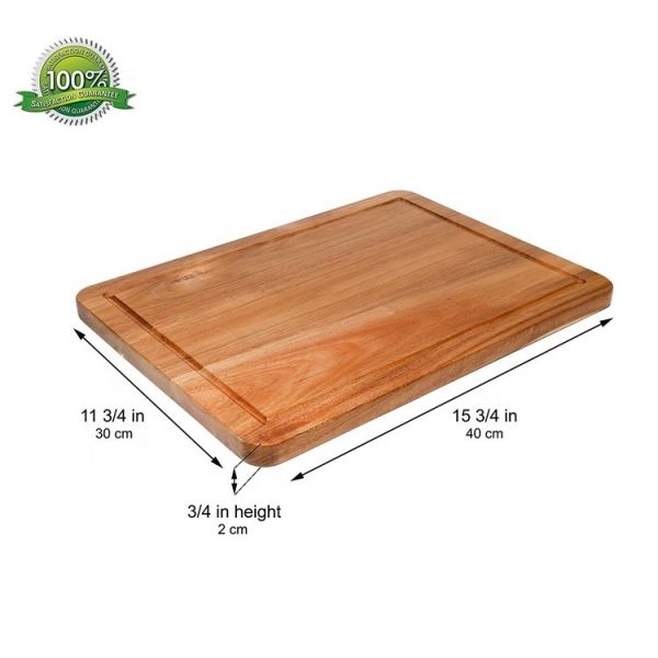 Laser Engrave Printing Olive Acacia Wood Chopping Board for Meat Slicing and Chopping