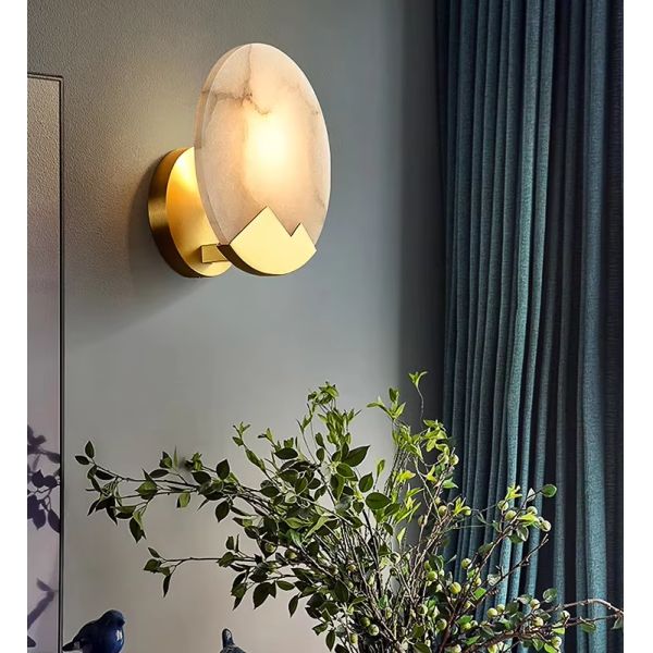 Luxury Alabaster Bedroom Bedside Wall Lamp Creative Staircase Aisle Art Decoration Background LED Wall Light