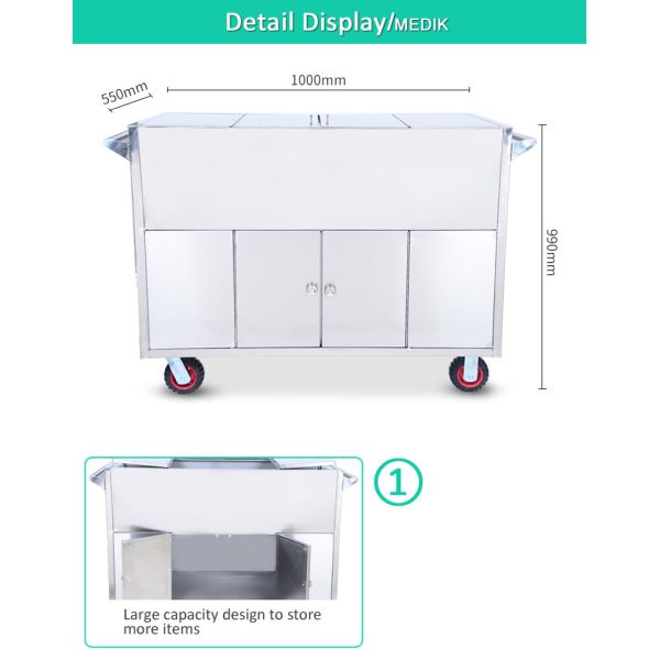 Medical Stainless Steel Sterile Services Transport Trolley For Hospital CSSD