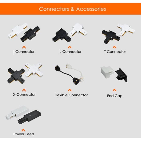 2 Wire Clothing Store Spotlight Rail Track Aluminum Thickened