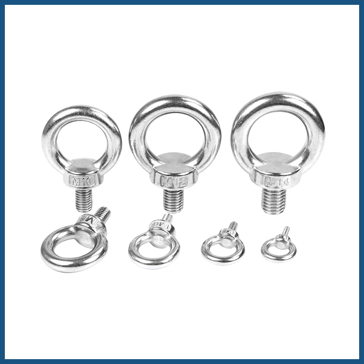 High Strength Marine Rings Round Nut Rigging 304 Stainless Steel Eye Bolt Lifting Screw