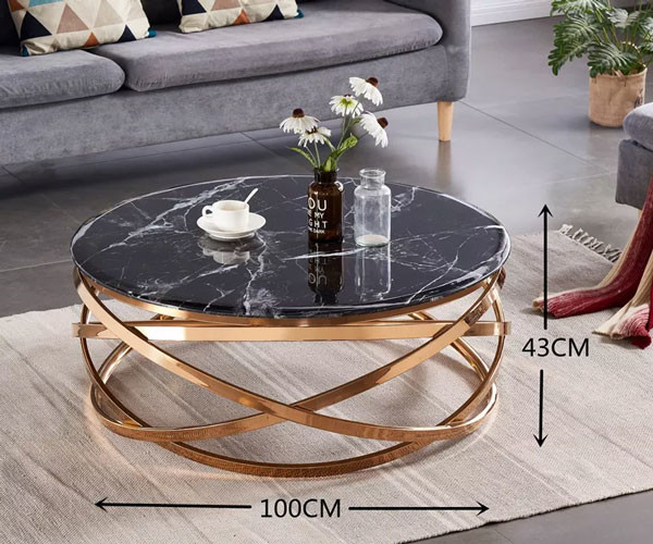 Top inoxidable del mármol del marco de acero de la mesa de centro de lujo elegante del estilo para la sala de estar