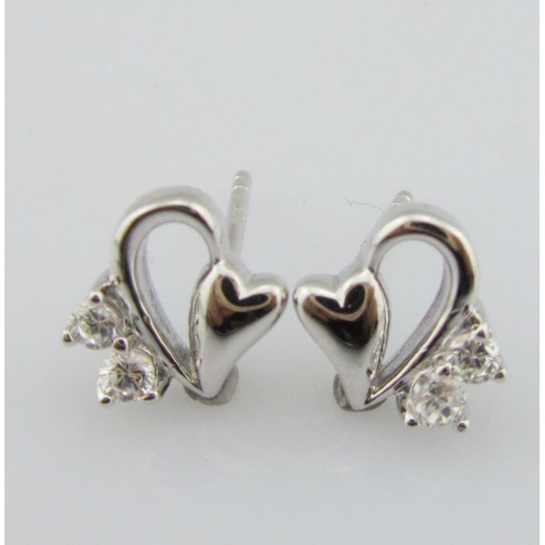 Heart Earring Stud Jewelry Type Decorative Silver Jewelry Sterling Silver Earrings With CZ Womens Silver Earring Cute