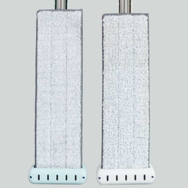 Microfiber Hands Free Squeeze Mop Stainless Steel Handle Washable Wet Dry Rectangle Head Shape