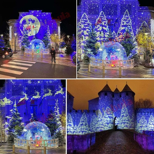 300W LED Zoom Outdoor Snow Projector Gobo Lighting Waterproof Christmas Decor