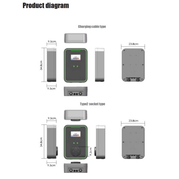 Станция зарядки AC EVSE 16A 32A Стенная установка Режим 3 Электрическое зарядное устройство для автомобилей
