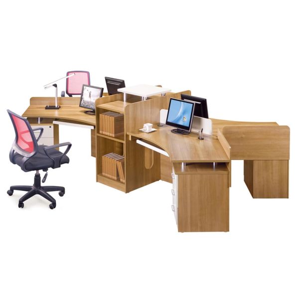 4 Seat Cluster Office Workstation Desk 0.56CBM / Set Modern Appreance