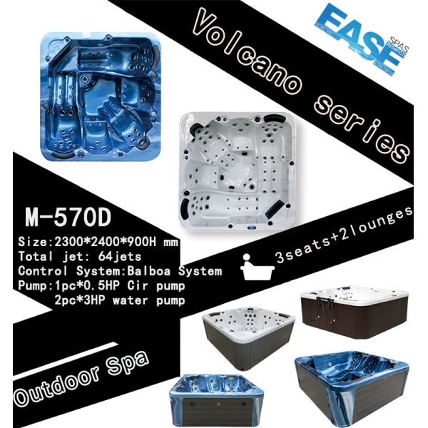 Europe 5 Persons Outdoor Spa Hot Tub With Massage Function Spa Tub