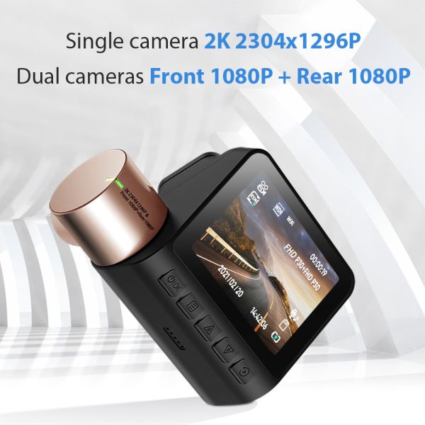 Автомобильный черный ящик LCD 4K GPS Dash Cam с видеомагнитофоном WIFI GPS