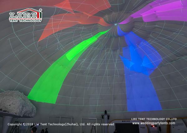 Durable Outdoor Party Tents For With 20m Diamter And Projecter / Geodesic Dome Greenhouse