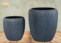 Clay Garden Pots Large Fiberclay Plant Pots Outdoor Clay Planters Painted Flower Pots Gray Color
