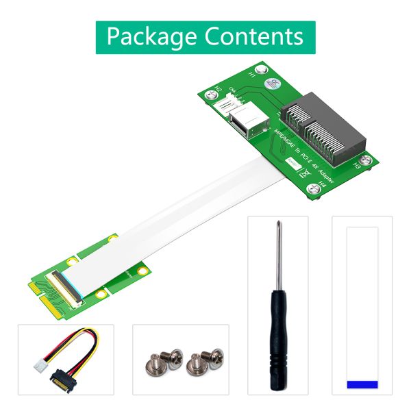 Mini PCI-E to PCI-E Express X4/X8 Riser Card with High Speed FPC Cable Magnetic Pad and Plug and Play