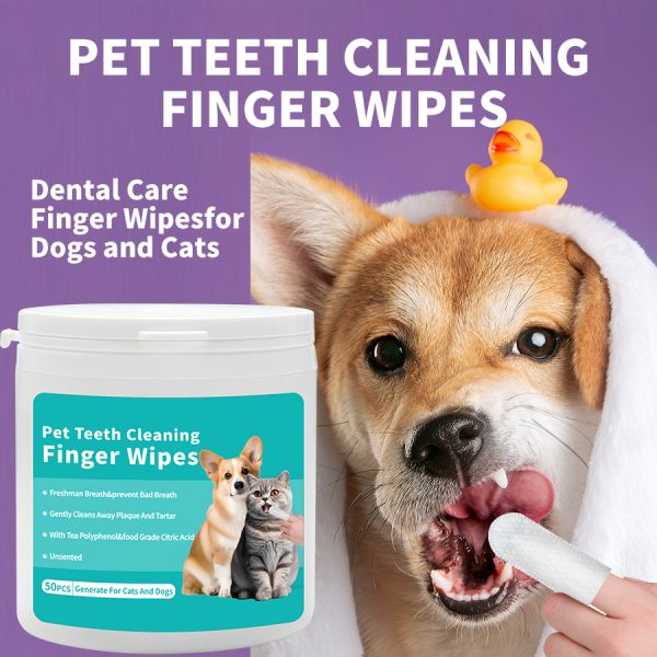 Clean Function Teeth Cleaning Wipes for Gentle Gum Care Disposable Dog Finger Toothbrush