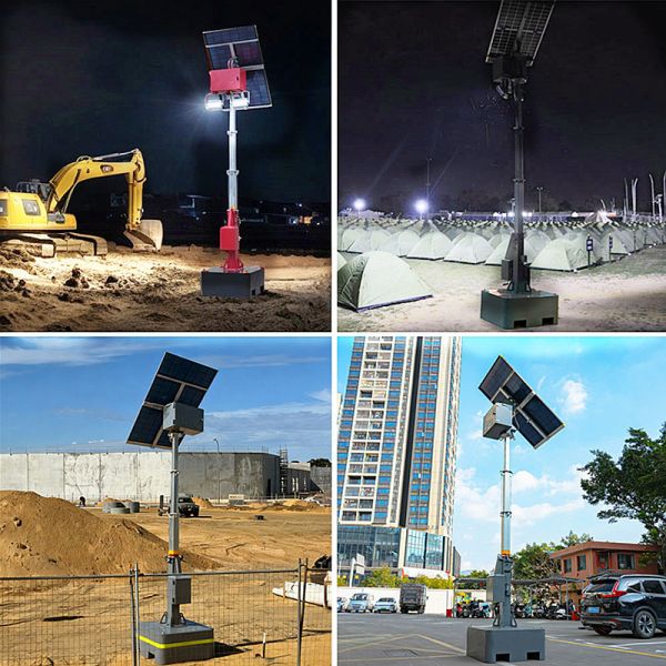 Eco Friendly Mobile Solar Light Tower 360 Degree Illumination Mining Operations Trailer Mounted Light Tower