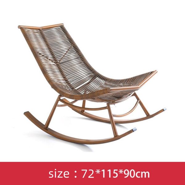 Modern Design PE Rattan Aluminum Alloy Rocking Chair Sun Lounger for Outdoor Leisure