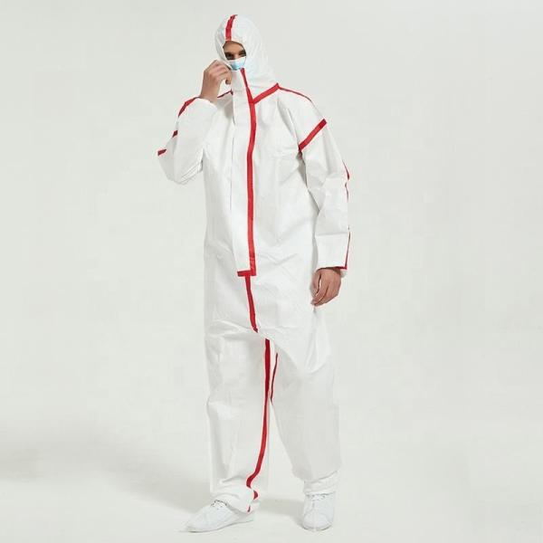 Waterproof Disposable Impervious Coverall Non Woven Workwear Overall PPE Set Suit With Taped Seam