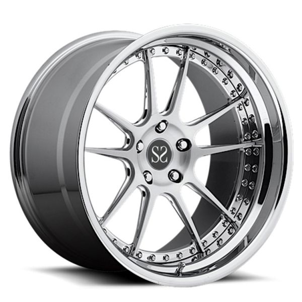Silver Black Gun Metal Forged 2 Piece Wheels 23 24 Inch Polished Barrel Lip Rims