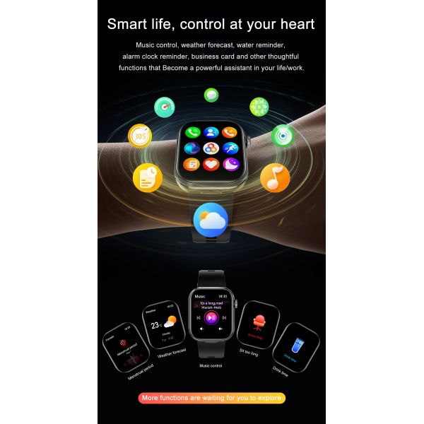 T99 TWS Smart Watch Wireless Earbuds BT5.0 Bluetooth Call IP67 Waterproof 300mAh