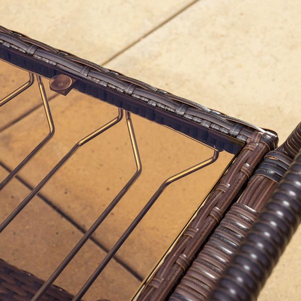 Wholesale Cheapest Steel Frame Rattan bar Cart Outdoor Indoor Use Bistro Cart Trolley Cart