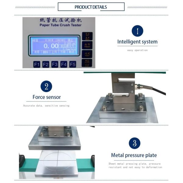 UP-6034 User-friendly Paper Tube Crush Strength Tester with Touchscreen Interface and Auto-return Function