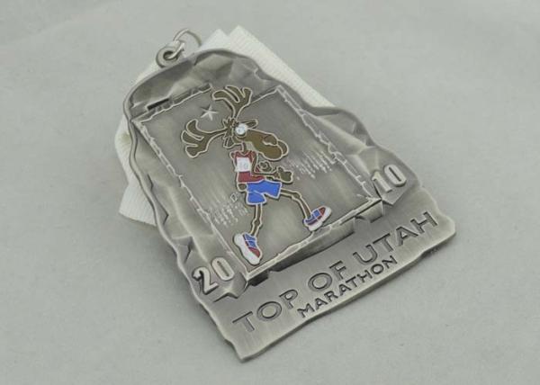 Arcada Lake Triathlon Ribbon Medals , Half Marathon Medal With Short Ribbon