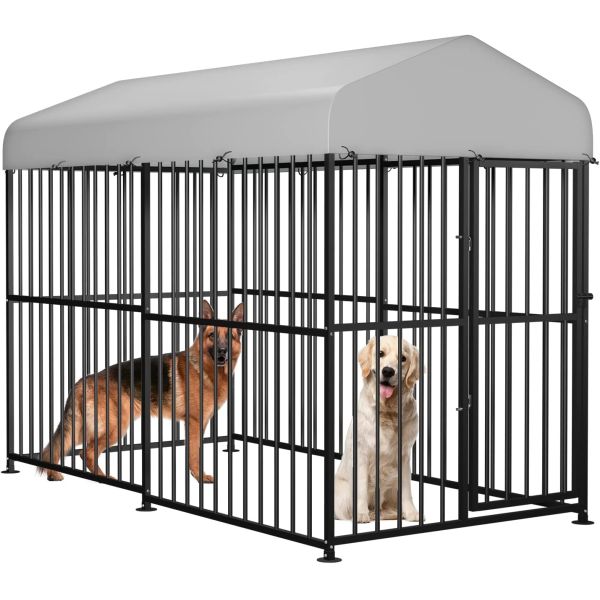 Large Outdoor Dog Kennel Heavy Duty Metal Frame Fence Dog Cage Outside Pen Playpen Dog Run House with UV & Waterproof