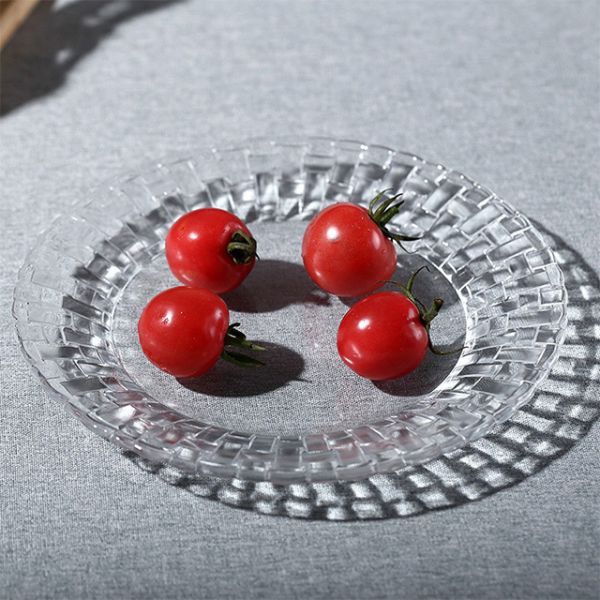 High Quality Gold Spraying 33*2.1cm Glass Charger Plate for Dinnerware