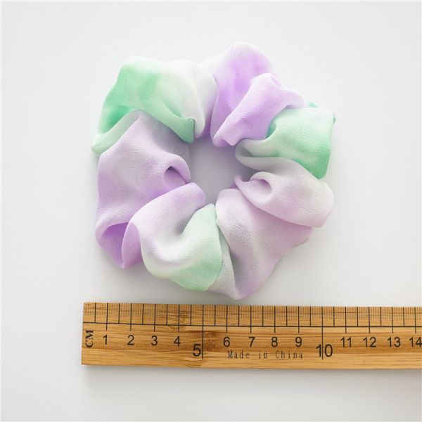 Chiffon tie-dye hairband thin curly hair scrunchie rubber band fabric headstring hair accessories