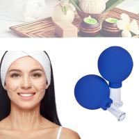 Os copos colocando faciais de vidro da massagem da sução do vácuo do Jogo-silicone de 2 partes ajustaram grupos linfáticos da terapia das anti celulites para o olho