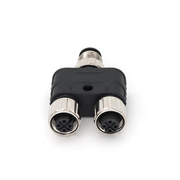 IP67 M12 Y Distributor Connector Male 4 Pin To Female 4 Pin A Coded