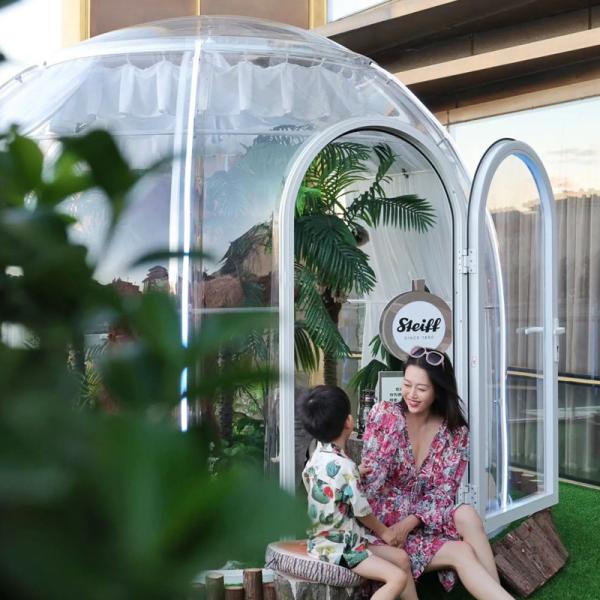 Parque PC Clear Igloo Dome Tent 6m Geodésico Dome Para acampamento ao ar livre