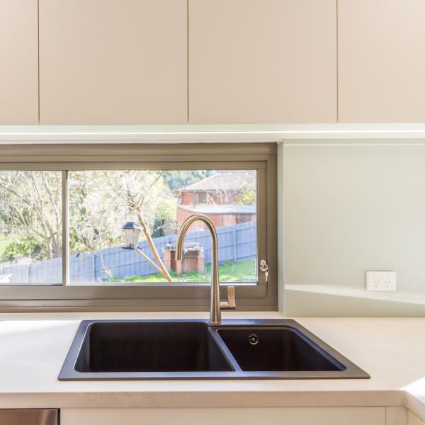 Matte Creamy White PVC Kitchen Cabinet U Shaped Kitchen Units