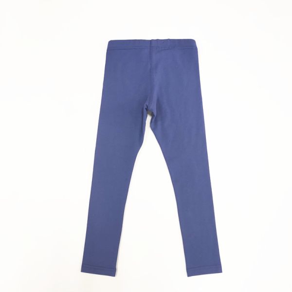 Anti-Wrinkle Knitted Cotton/Spandex Little Girl Leggings with Waistband Button