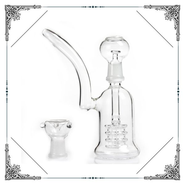 Two Function Bubbler Oil Rig Bong 5mm Thickness With 4 Showerhead Percolator