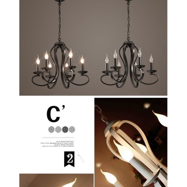 Европейская простая лампа магазина одежды спальни столовой комнаты прожития люстры свечи искусства утюга