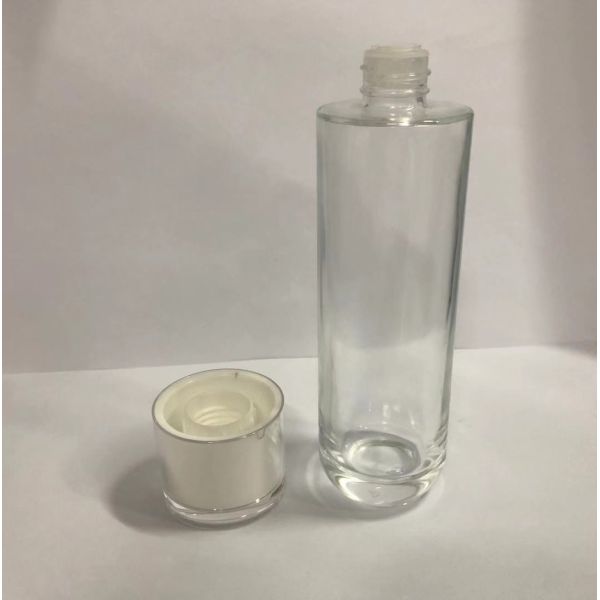 Soins de la peau cosmétiques en verre de bouteilles de pot réutilisés par rond et de lotion empaquetant la peinture et le Silkscreen d'OEM pour le maquillage