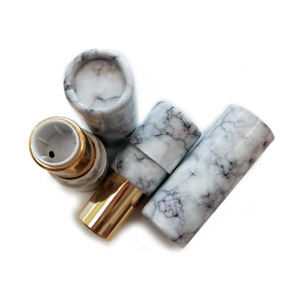 Eco Friendly Brown Paperboard Push Up Lip Balm Tubes CMYK Printing