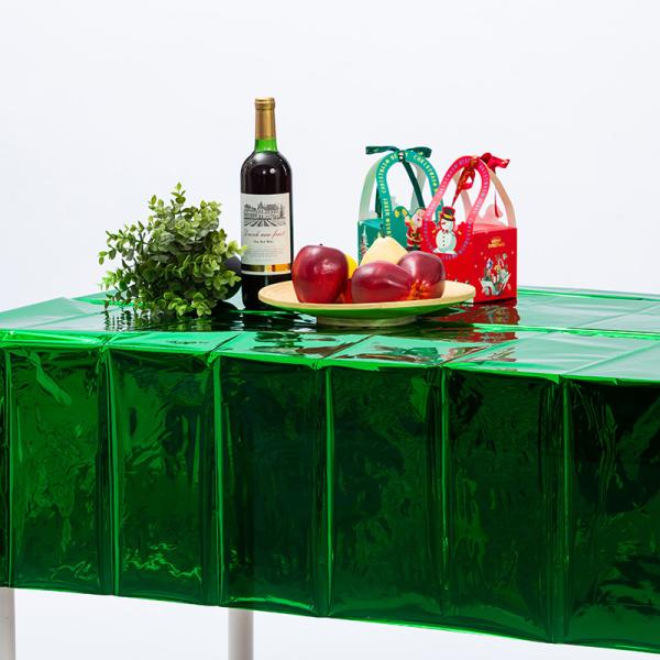 Customized 8ft Foil Table Cover 240cm Foil Table Cloth For Birthday Party