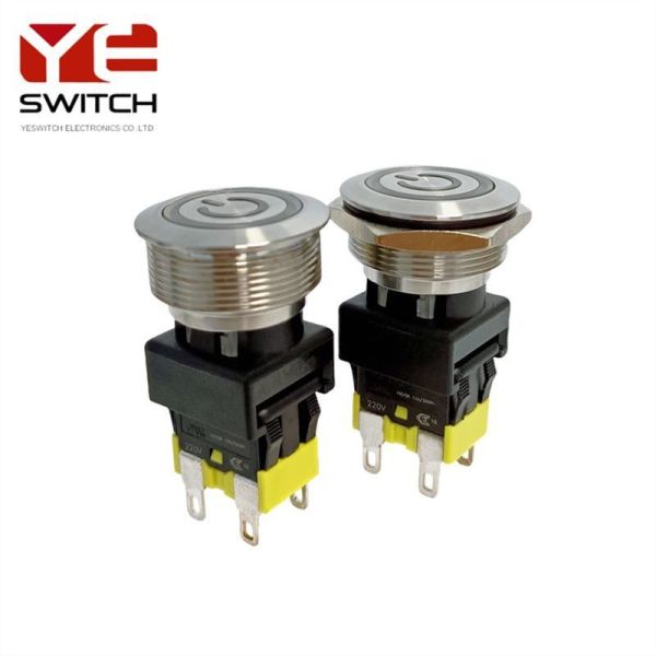 16A High Current Metal Push Switch Medical Push Button Self Locking