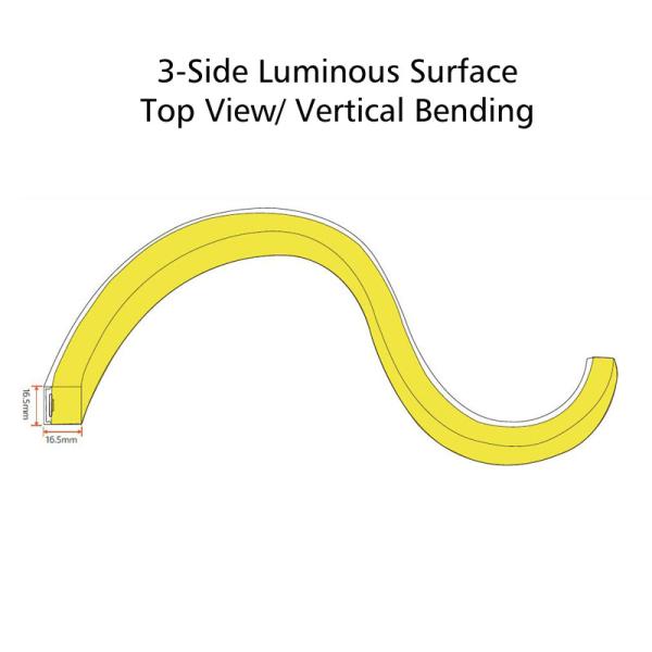 IK08 3 Side Emitting Neon LED Strip IP68 24VDC For Outdoor Building