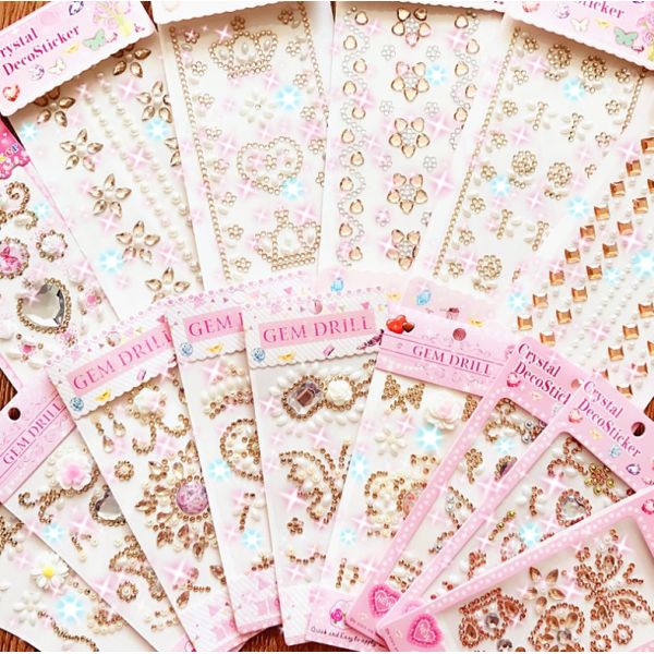 3D Acrylic Self Adhesive Diamond gem drill stickers Rhinestone Sheet for kids diy and Decal Mobile Scrapbooking OEM