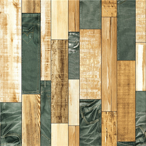 Fashion 3D Effect Faux Wood Look Wallpaper Deep Embossing For Bar / Hotel