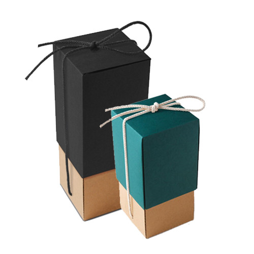 Коробка вина цвета Брауна персонализированная гофрированной бумагой с крышкой для настоящего момента