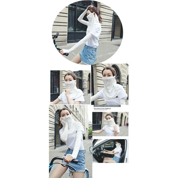 Women's Neck Protection Cloth Face Mask Reuseable For Riding / Decorating